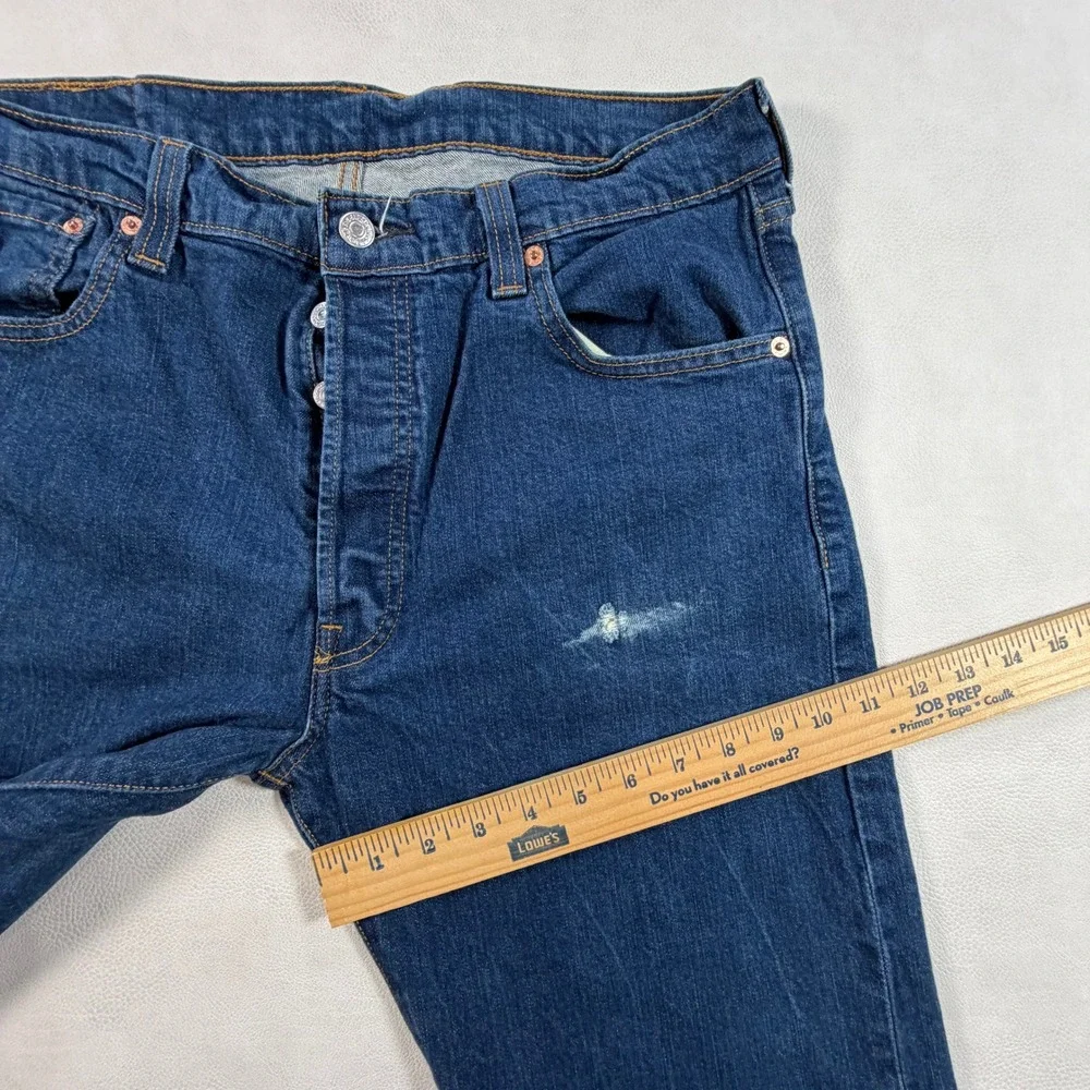 Levis‎ 501 Original Fit Mens 34x30 Dark Wash Blue Straight Leg Button Fly Jeans